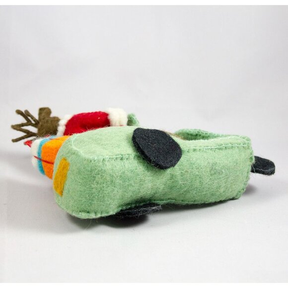 World Market Wool Felt Reindeer on Scooter Christmas Decor Fair Trade NWT - Picture 4 of 6